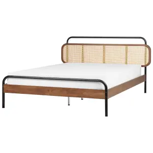 Wooden EU Super King Size Bed Dark BOUSSICOURT