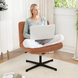 Costway Armless Home Office Chair Swivel Desk Chair Height Adjustable Task Vanity Chair