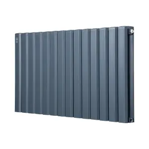 Aluminum Designer Horizontal Radiator Compatible with Heat pump ."Pioneer Plus " Grey . 1000 mm .500 mm. Btu/hr:6183