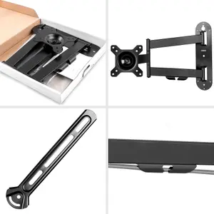 Duronic TVB1130 Full Range TV Bracket, Swivel and Tilt Wall Mount with VESA 600x400 for Flat Screen Television 13-50"