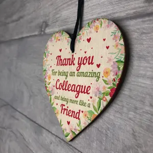 Red Ocean Colleague Leaving Gift Friendship Gifts Wooden Heart Plaque Thank You Gift For Work Colleague Keepsake