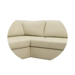 NEW CORNER SOFA BED WITH STORAGE ENZO RIGHT CREAM FAUX LEATHER