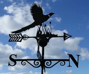 Pheasant Weathervane - Solid Steel - W61 x H88 cm - Black