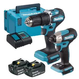 Makita 18v DLX2414J Brushless Kit DHP487 Hammer Drill DTD157 Impact Driver 3ah