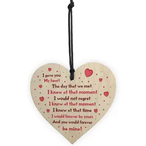 Handmade Gift For Husband Wife Boyfriend Girlfriend Wooden Heart Valentines Gift