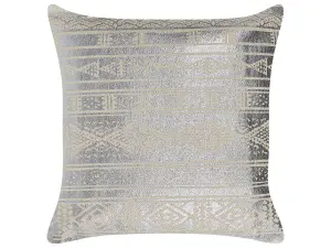 Set of 2 Cushions OUJDA Cotton 50 x 50 cm Geometric Silver