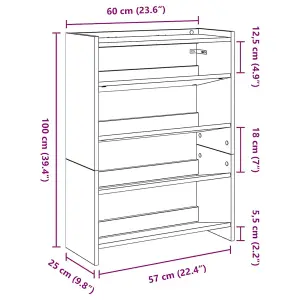 Berkfield Shoe Rack Sonoma Oak 80x25x61.5 cm Engineered Wood