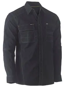 BISLEY WORKWEAR FLX & MOVE UTILITY WORK SHIRT  BLACK 6XL