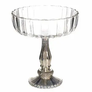 Medium Fluted Display Bowl - Glass - L20 x W20 x H23 cm