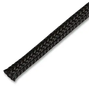 PRO POWER - Polyester Expandable Braided Sleeving Black 25mm Dia. 15m Coil Length