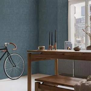 Superfresco Easy Zara Teal Blue Texture Wallpaper