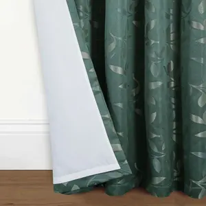 Home Curtains Lorenzo Fully Lined 90w x 90d" (229x229cm) Green Eyelet curtains (PAIR)