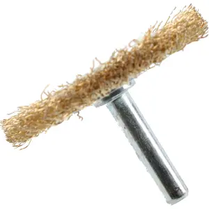 50mm 2" Wide Flat Steel Wire Brush for Drills Brass Coated Rust Paint Remover