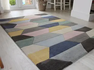 Funk Honeycomb Runner Pastel Rug 120x170cm for the Living Room