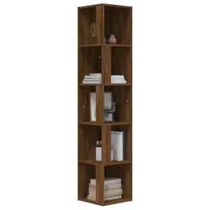 Berkfield Corner Cabinet Brown Oak 33x33x164.5 cm Engineered Wood