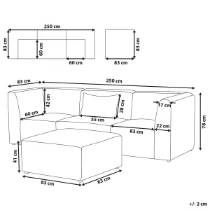 3 Seater Modular Jumbo Cord Sofa with Ottoman Taupe LEMVIG