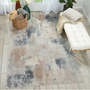 Beige Grey Luxurious Modern Easy to Clean Abstract Rug For Dining Room Bedroom And Living Room-282cm X 389cm