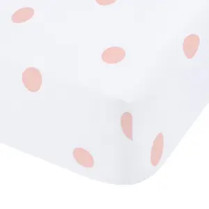 Catherine Lansfield Brushed Polka Dot Cotton Single Fitted Sheet Pink