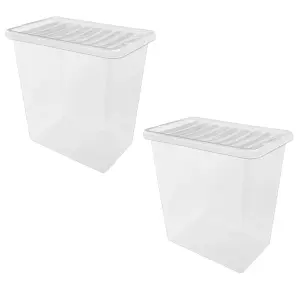 2 x 20 Litres Multipurpose Plastic Storage Containers Useful Boxes Complete With Lids