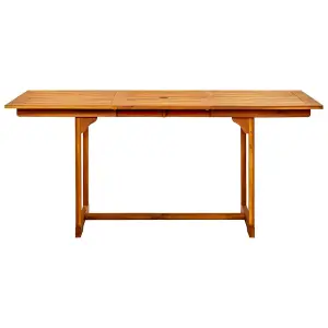 Berkfield Garden Dining Table (120-170)x80x75 cm Solid Acacia Wood