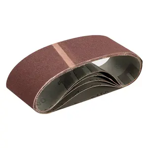 5 PACK Premium 75mm x 533mm 100 Grit Sanding Belts Aluminium Oxide Cloth Backed