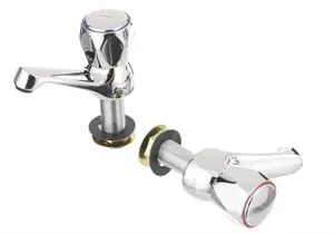 Bristan Club Pillar Taps Utility Basin Taps Chrome Plated with Metal Heads 1/4"