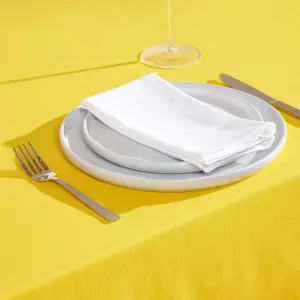 Homescapes Yellow Cotton Square Tablecloth 137 x 137 cm