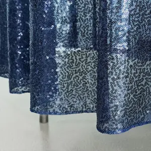 Neel Blue 70" x 70" Square Sequin Tablecloth, Navy