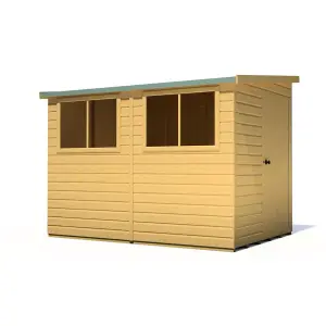 Shire Norfolk Workshop Pent Shed 9x6 Double Door 19mm Loglap Style B