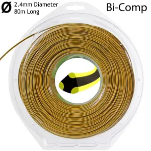 SPARES2GO Bi-Comp Dual Core Line compatible with Ryobi Strimmer Trimmer (2.4mm, 80m)