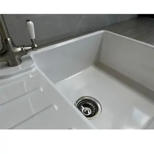 Liquida ELGS10WH 1.0 Bowl Comite Reversible Inset Gloss White Kitchen Sink