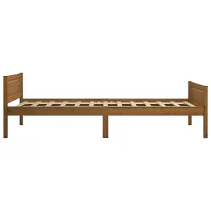 Berkfield Bed Frame Solid Pinewood Honey Brown 100x200 cm