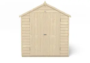 Forest Garden 8x6 ft Apex Wooden 2 door Shed with floor & 4 windows (Base included) - Assembly service included