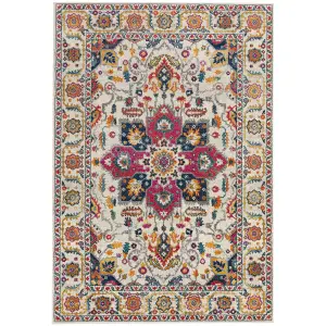 Nova Persian Rugs NV24 in White Multi - 200x290cm