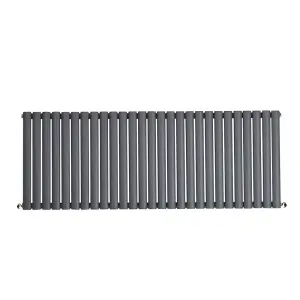 Right Radiators 600x1593mm Horizontal Single Oval Column Designer Radiator Anthracite