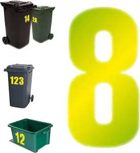 Self Adhesive Large Wheelie Bin Number Stickers Easy to Apply Vinyl Sticker Waterproof High Visibility