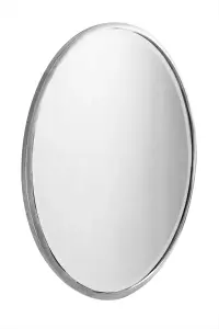 MirrorOutlet Rowan Silver Elegant Modern Round Mirror 100 x 100cm