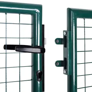 Berkfield Fence Gate Steel 306x175 cm Green