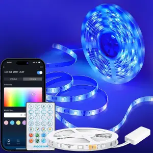 Aigostar 7.5m Smart LED Strip Lights with Remote Control, WiFi App Control Compatible with Alexa and Google Assistant