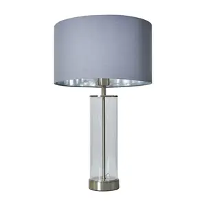 Yawen 56" Brushed Chrome Table Lamp Grey/Chrome