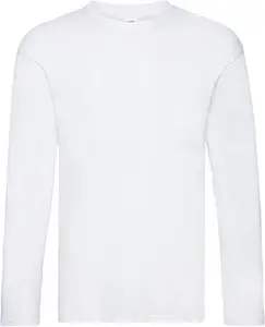 Fruit Of The Loom Mens Original Long Sleeve T-Shirt 61428 White L Colo