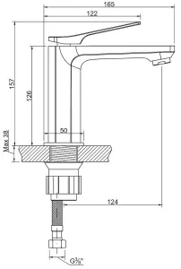 Brushed Copper Bathroom Sink Tap Basin Standing Faucet Mixer Single Lever