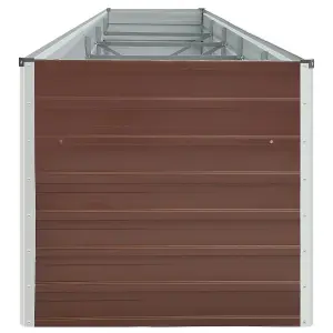 Berkfield Garden Raised Bed Galvanised Steel 400x80x77 cm Brown