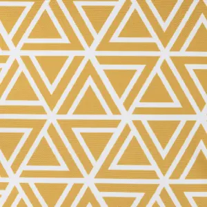 Art Deco Geometric Print Yellow and Olive Outdoor Cushion (Set of 4)