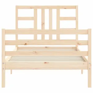 Berkfield Bed Frame with Headboard 90x200 cm Solid Wood