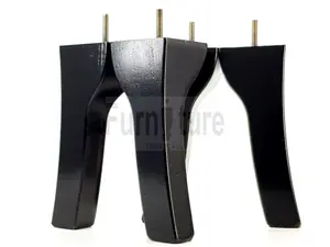 4 Black Solid Wood Furniture Legs Settee Feet 200mm High Sofa Chair Bed M8 SOF3208