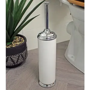 Showerdrape Opera White/Chrome Freestanding Toilet Brush & Holder