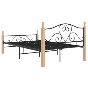 Berkfield Bed Frame Black Metal 120x200 cm