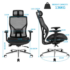 Costway Ergonomic Office Chair High-Back Mesh Executive Chair Adjustable Lumbar Support