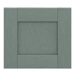 GoodHome Alpinia Matt green wood effect Shaker 2 drawer front, bridging door & bi fold door 400mm